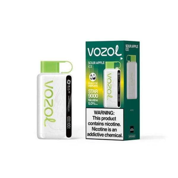 vozol star 12000 puffs sour apple ice